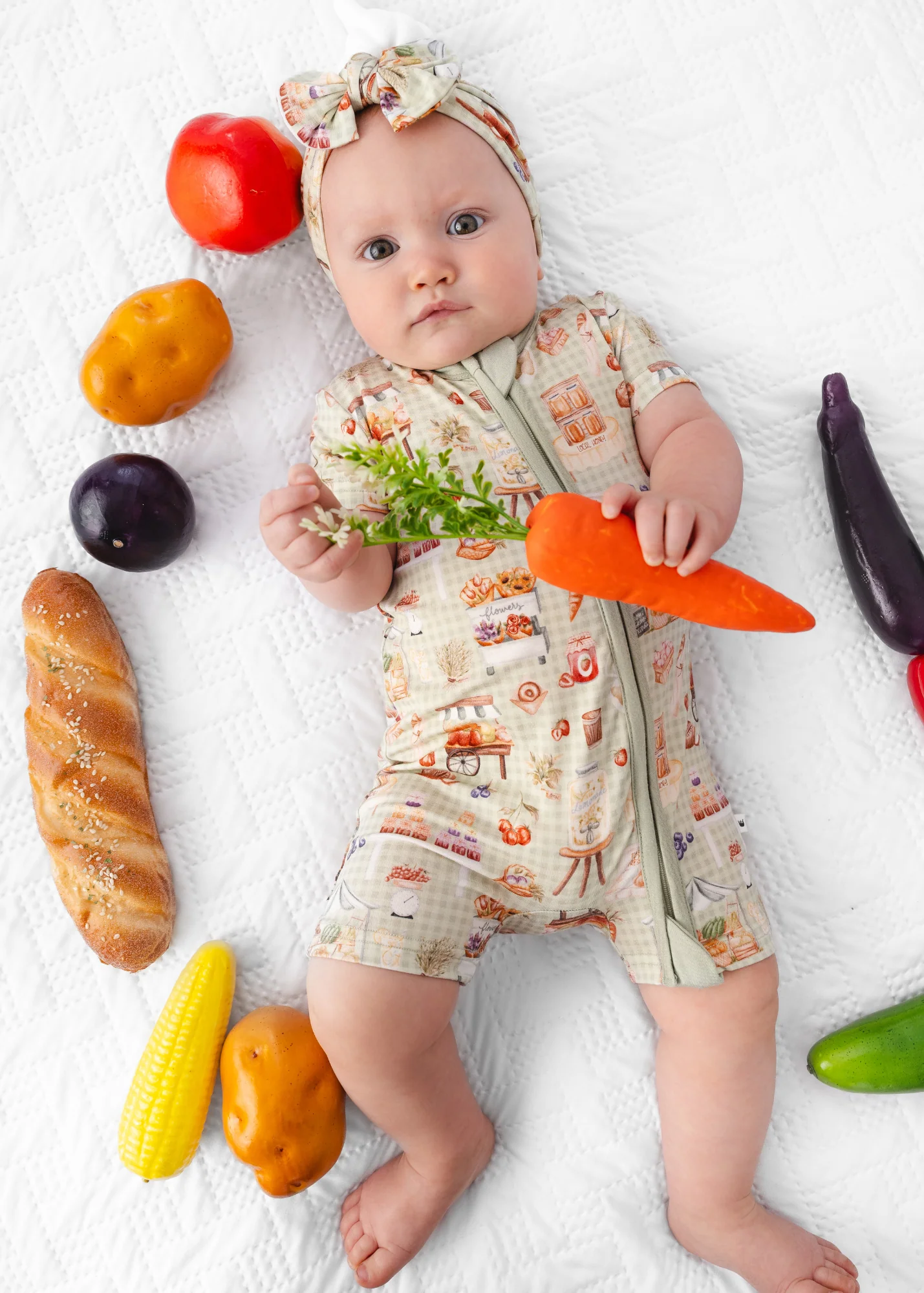 Farmer's Market Bamboo Shortie Romper - Image 3