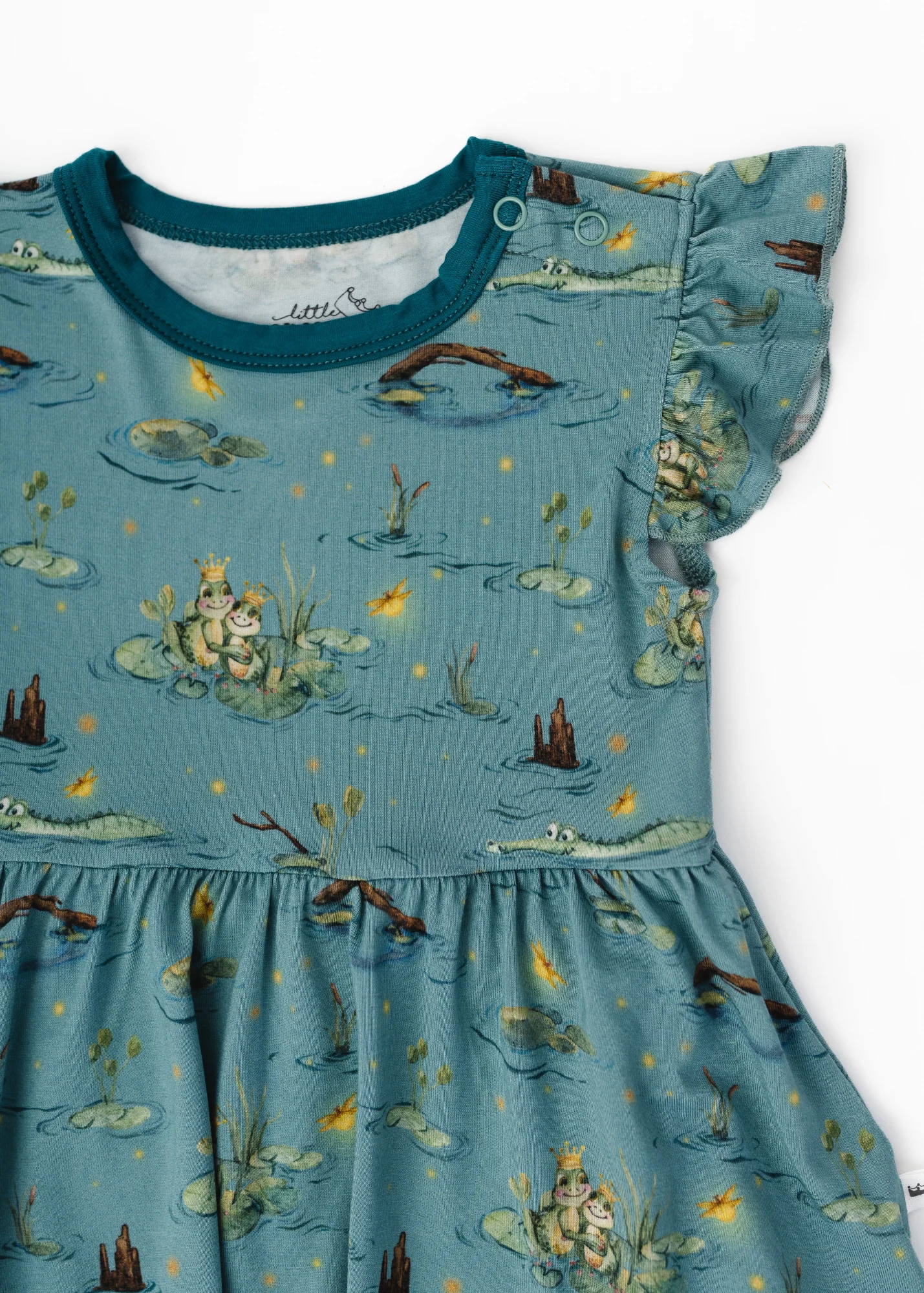 Frog Prince Baby Flutter Dress - Image 4