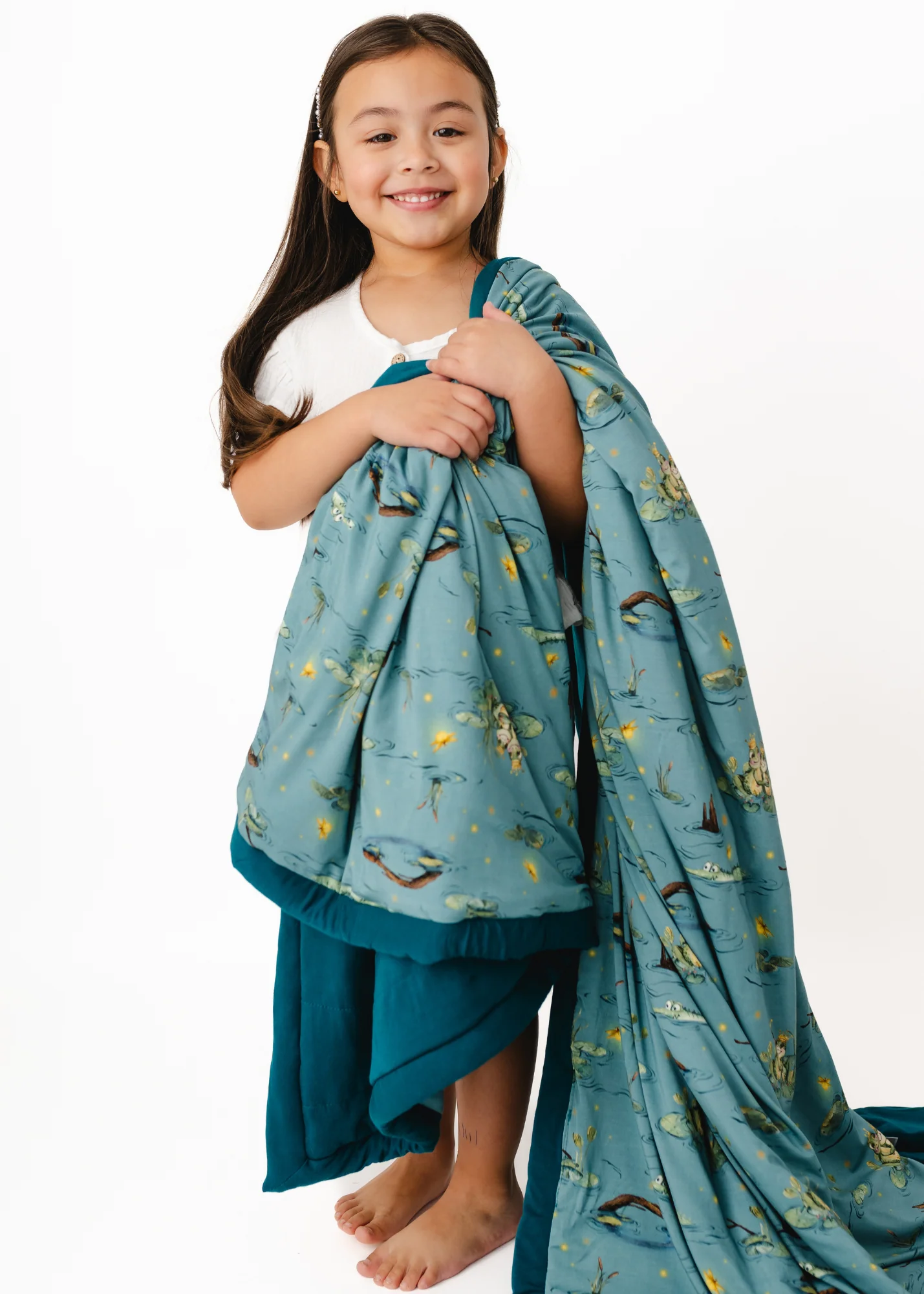 Frog Prince Large Quilted Bamboo Blanket - Image 3