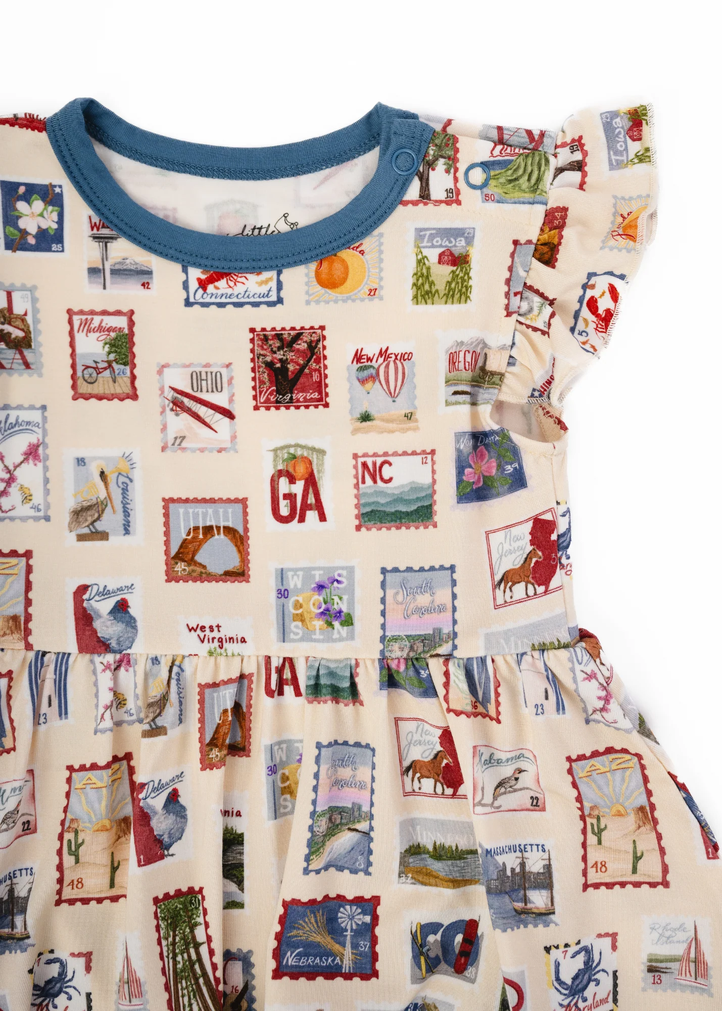 Postage Stamps Bamboo Baby Flutter Dress - Image 4