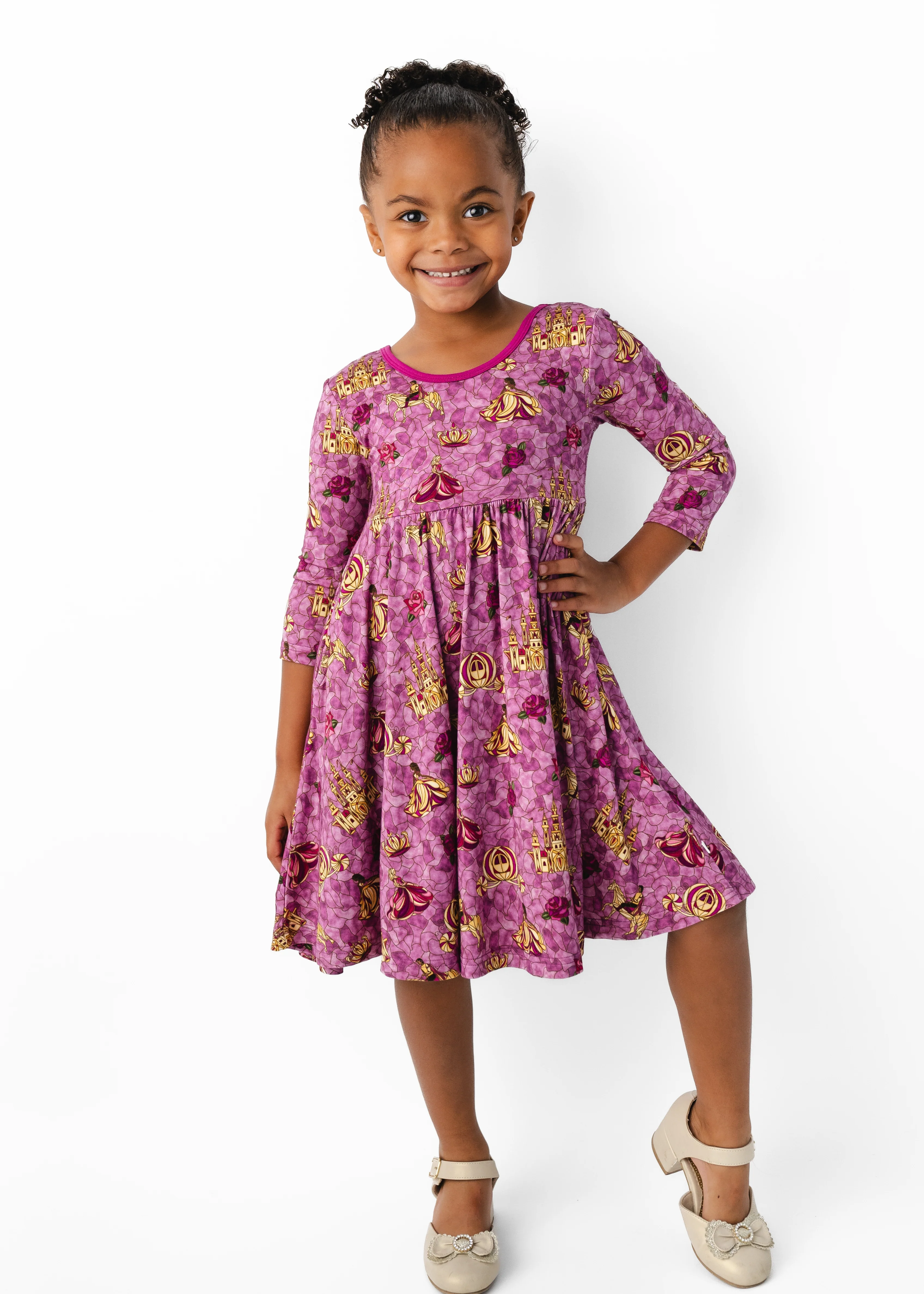 Royal Stained Glass Long Sleeve Twirl Dress - Image 3