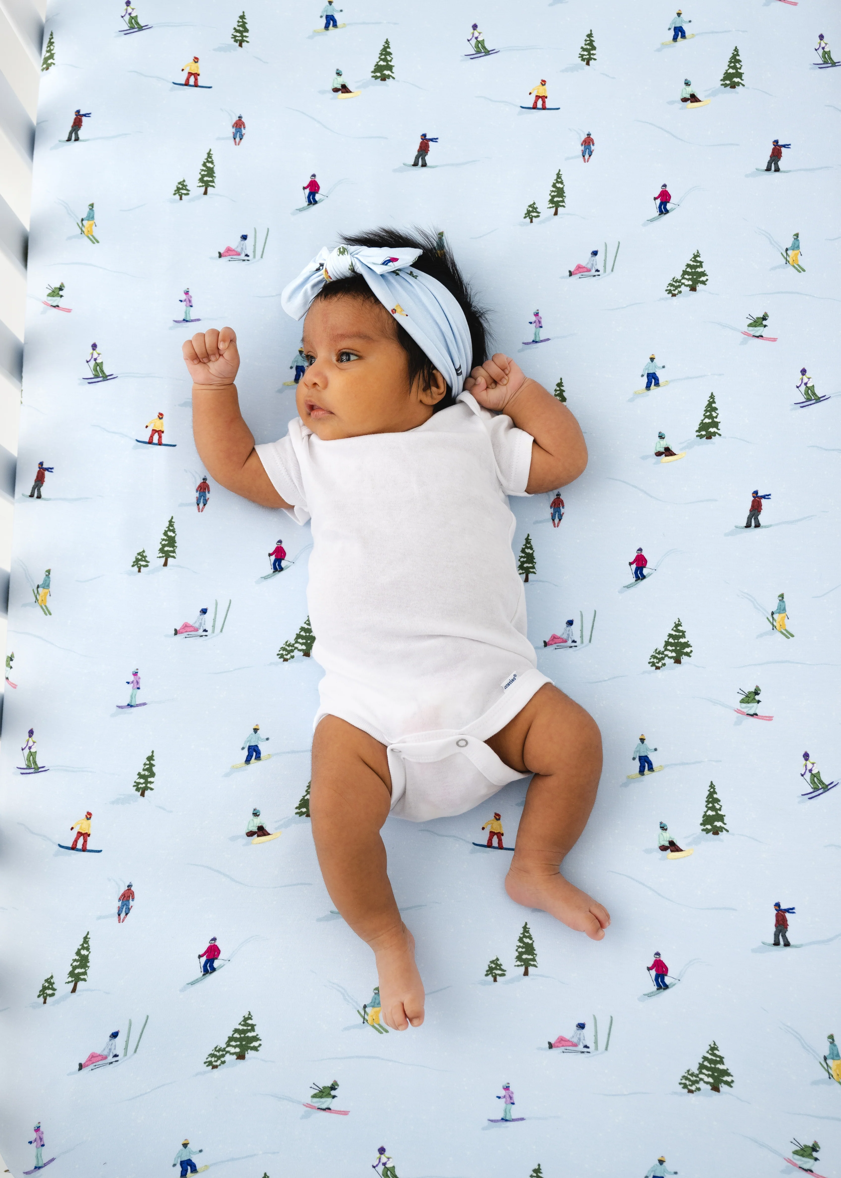 Skiing Bamboo Crib Sheet - Image 4