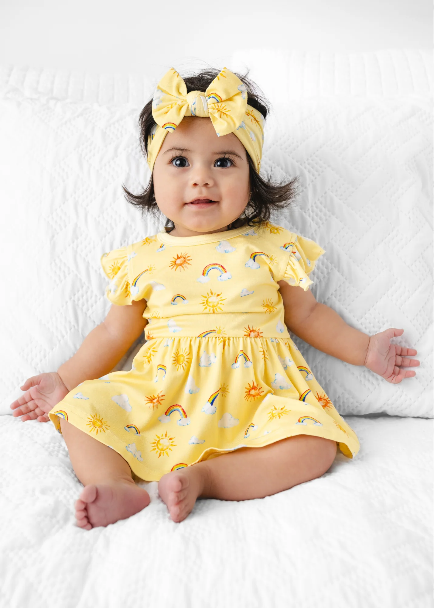 Sunshine & Rainbows Baby Flutter Dress - Image 3