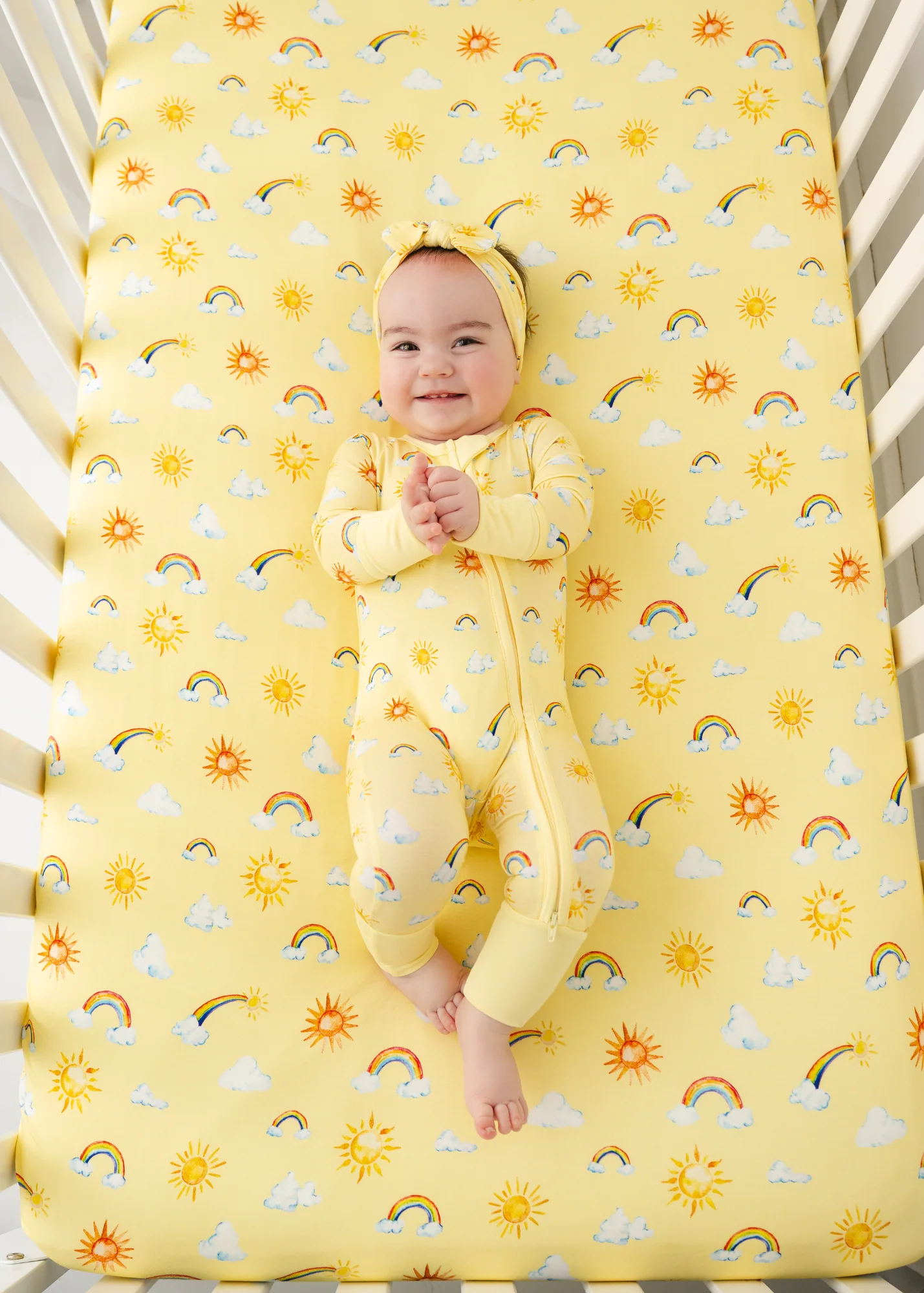 Sunshine & Rainbows Bamboo Crib Sheet - Image 3